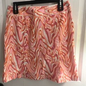 Etcetera Pink and Orange Swirl Mini Skirt